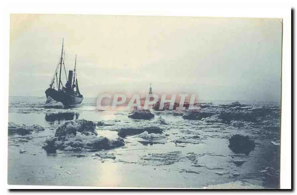 Barco a vela em um paisagem gelada — editor não identificado - Frente