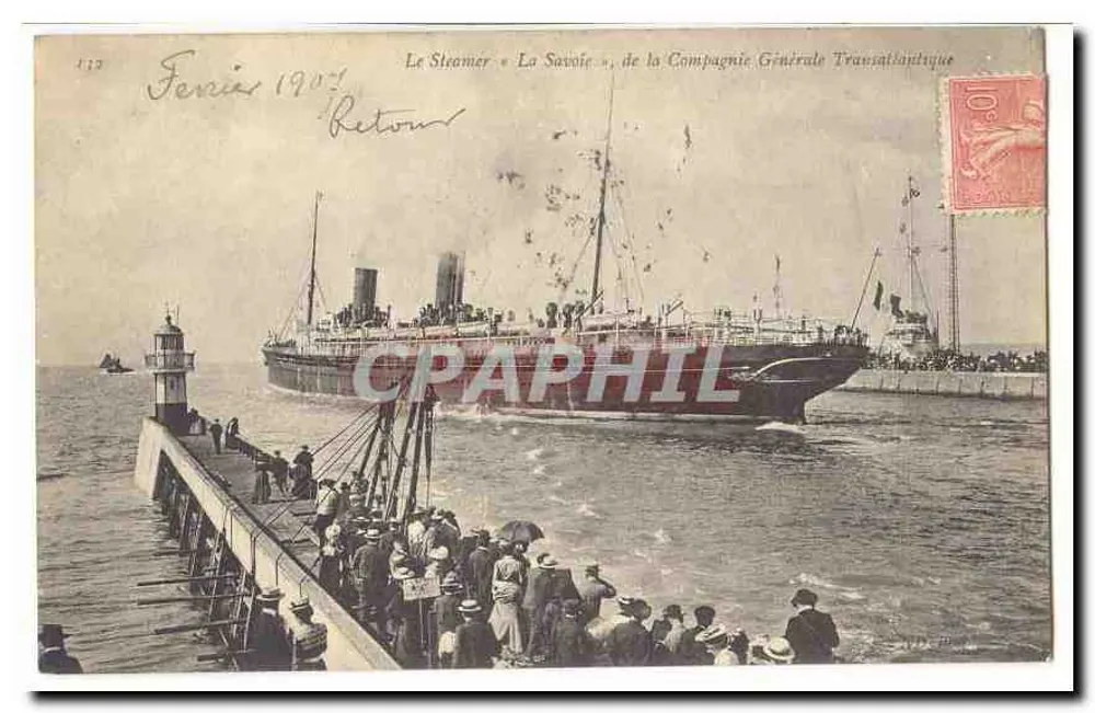 Der Dampfer « La Savoie », der Compagnie Générale Transatlantique — Fenix 1907 — Verlag: Fenix, Nr. 112 - Vorderseite