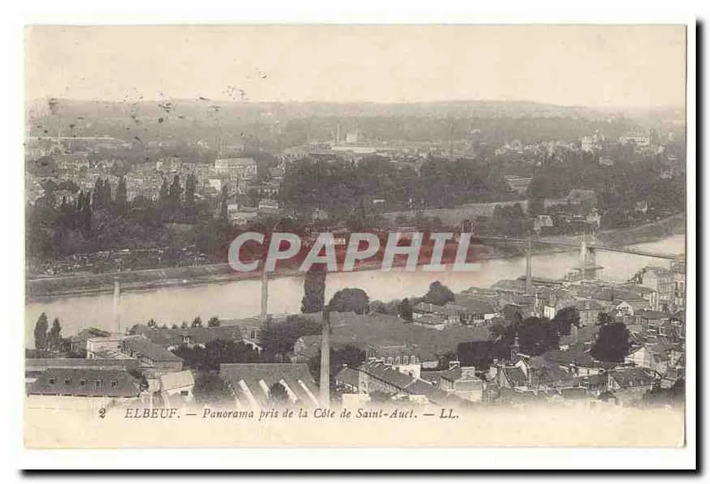 Elbeuf — Panorama tomado desde la Côte de Saint-Auct. — LL. - Anverso