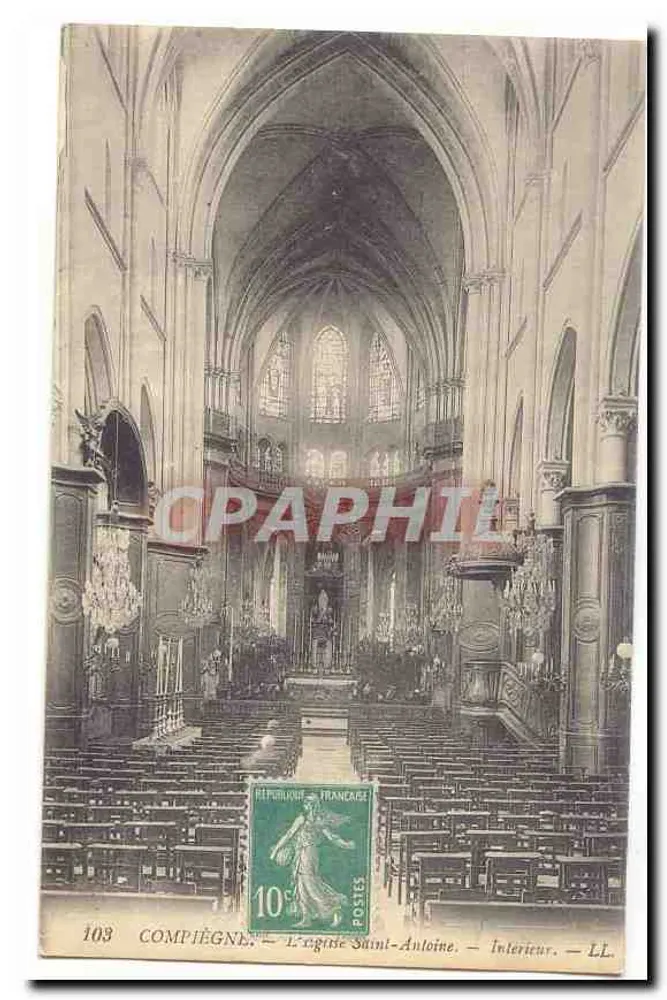 Compiègne — A Igreja de São Antônio — Interior — LL - Frente