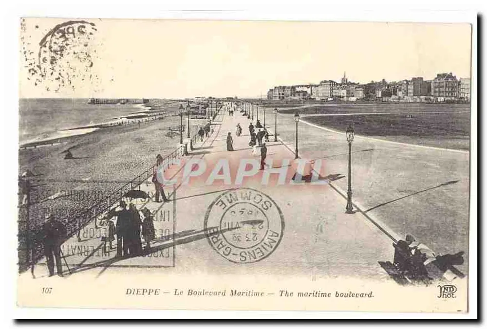 Dieppe — O Boulevard Marítimo — The maritime boulevard. — NDH, n° 107 - Frente