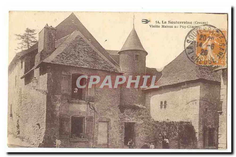 La Souterraine (Creuse) — Altes Haus am Puy-Charron — Verlag V. Charron, n°14 - Vorderseite