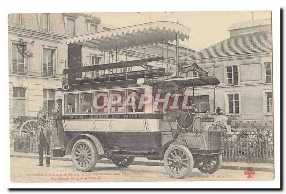 Automobil der Compagnie Générale des Omnibus — System Engona Brillé — Sammlung F. Fleury - Vorderseite