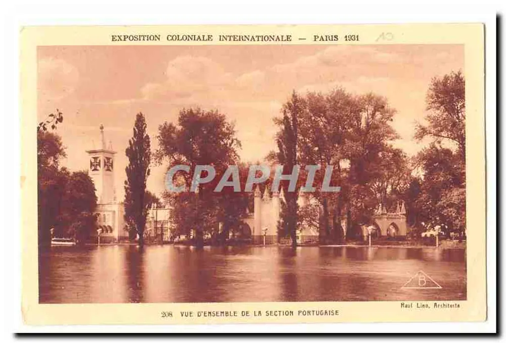 Internationale Kolonialausstellung — Paris 1931 — Überblick über den portugiesischen Bereich — Raul Lina, Architekt - Vorderseite