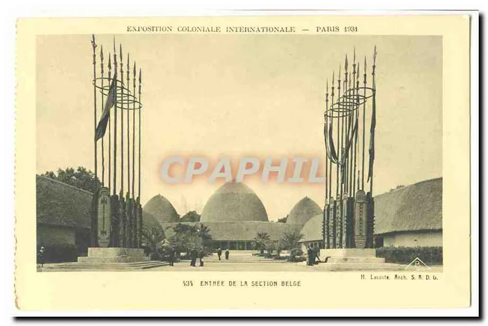 Eingang zur belgischen Abteilung — Internationale Kolonialausstellung — Paris 1931 - Vorderseite