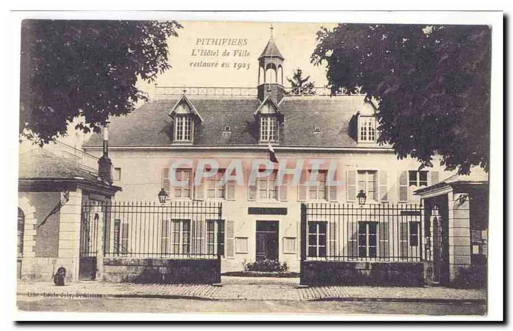 Pithiviers — Das 1925 restaurierte Rathaus — Lith. Route Dole, Pithiviers - Vorderseite
