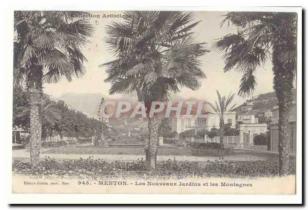 Menton - Die neuen Gärten und die Berge — Künstlerische Sammlung, Nr. 948, Edition Oiletta, Nizza - Vorderseite