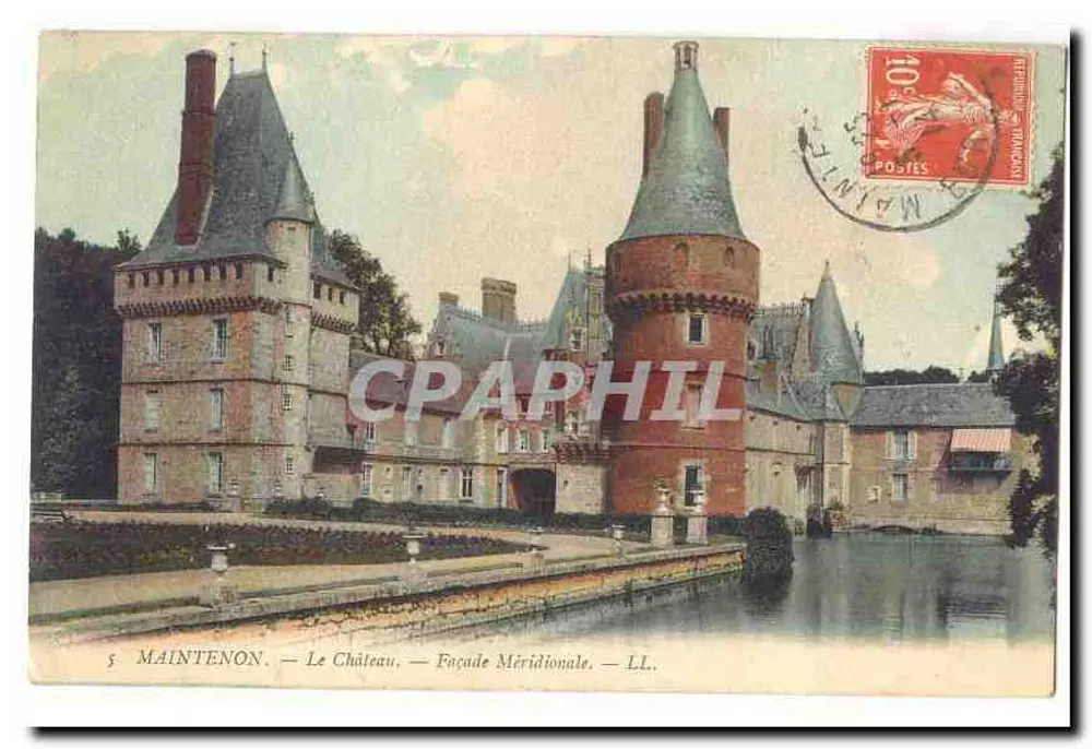 Maintenon — O Castelo — Fachada Meridional — LL. - Frente