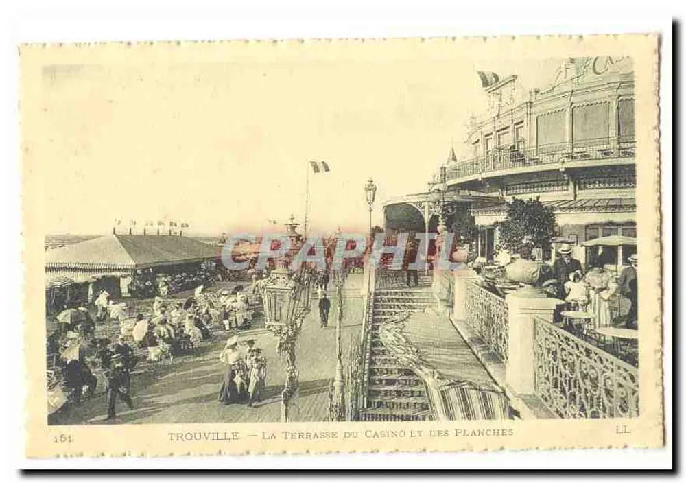 Trouville — Die Terrasse des Casinos und die Piers — L.L. n°151 - Vorderseite