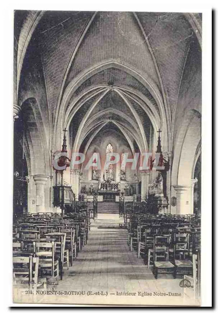 Nogent-le-Rotrou (E.-et-L.) — Innenansicht der Kirche Notre-Dame — Verlag Chantier, n° 204 - Vorderseite