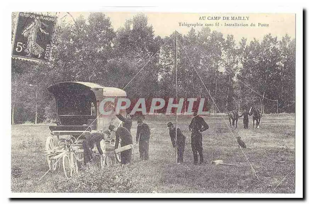 Am Camp de Mailly — Funktelegraphie — Installation der Station — Verlag nicht sichtbar - Vorderseite