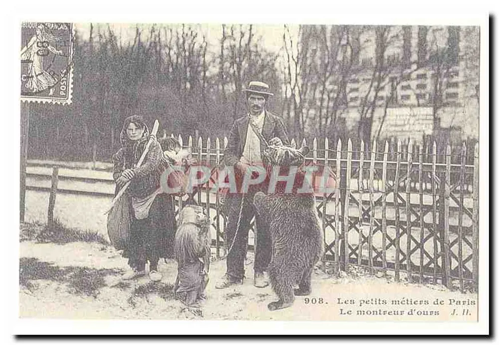Die kleinen Berufe von Paris — Der Bärenführer — J. II. n° 908 - Vorderseite
