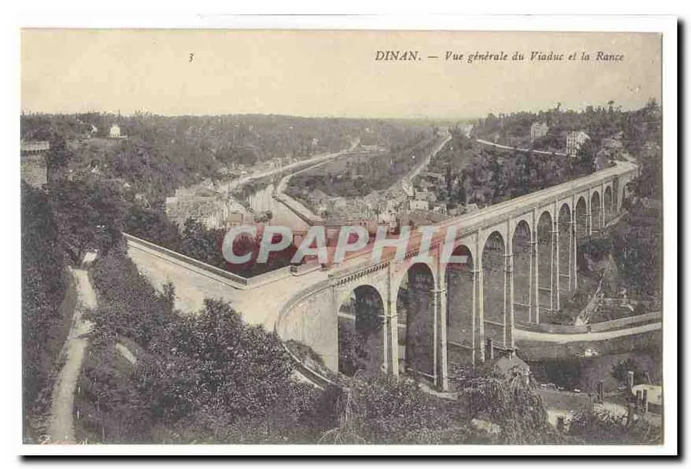 Dinan — Allgemeiner Blick auf den Viadukt und die Rance - Vorderseite