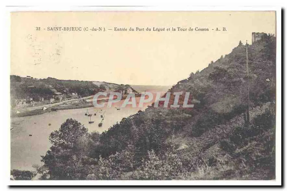 Saint-Brieuc (Côtes-du-Nord) — Eingang zum Hafen von Légué und Turm von Cesson — A. B. - Vorderseite