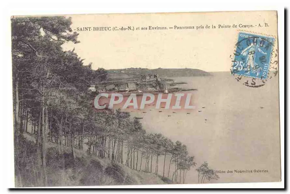 Saint-Brieuc (C.-du-N.) e seus arredores — Panorama tirado da Ponta de Cegspn — A. B. - Frente