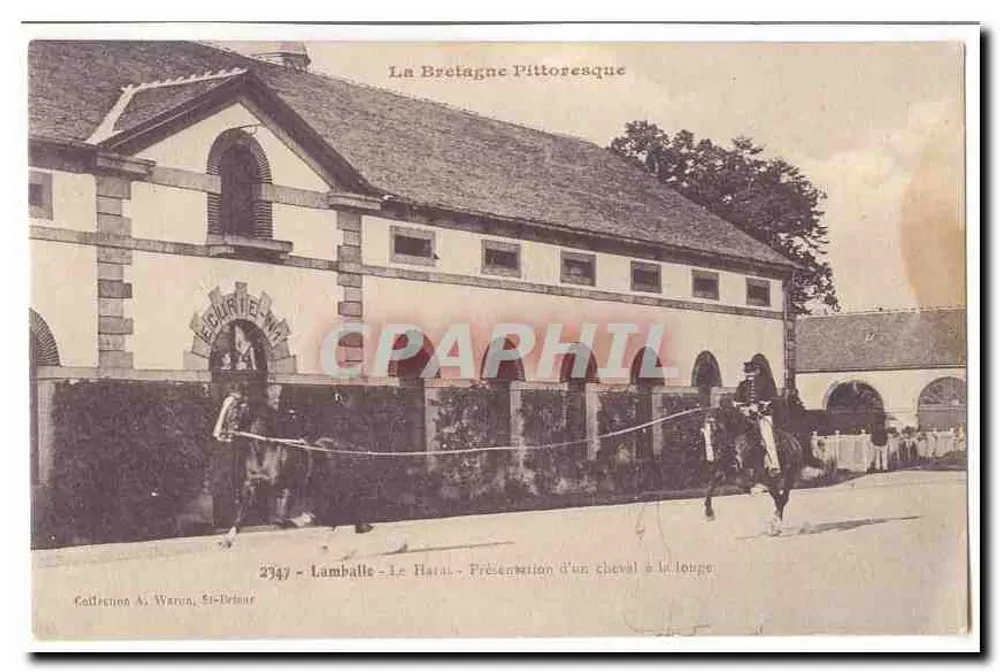 Lamballe - Il Haras - Presentazione di un cavallo alla longe — La Bretagna Pittoresque - Recto