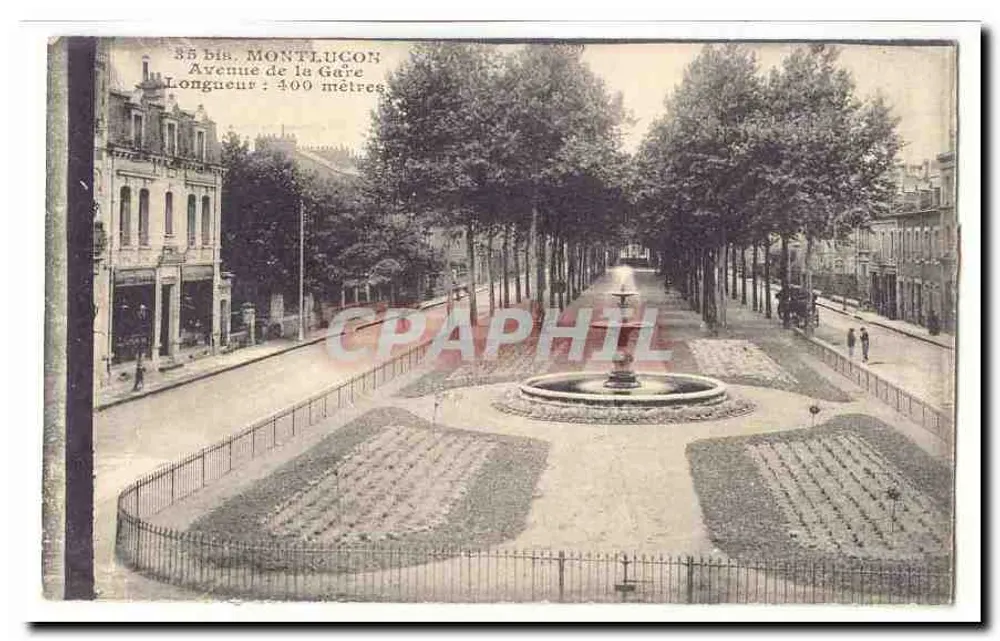 Montluçon — Avenue de la Gare mit Brunnen - Vorderseite