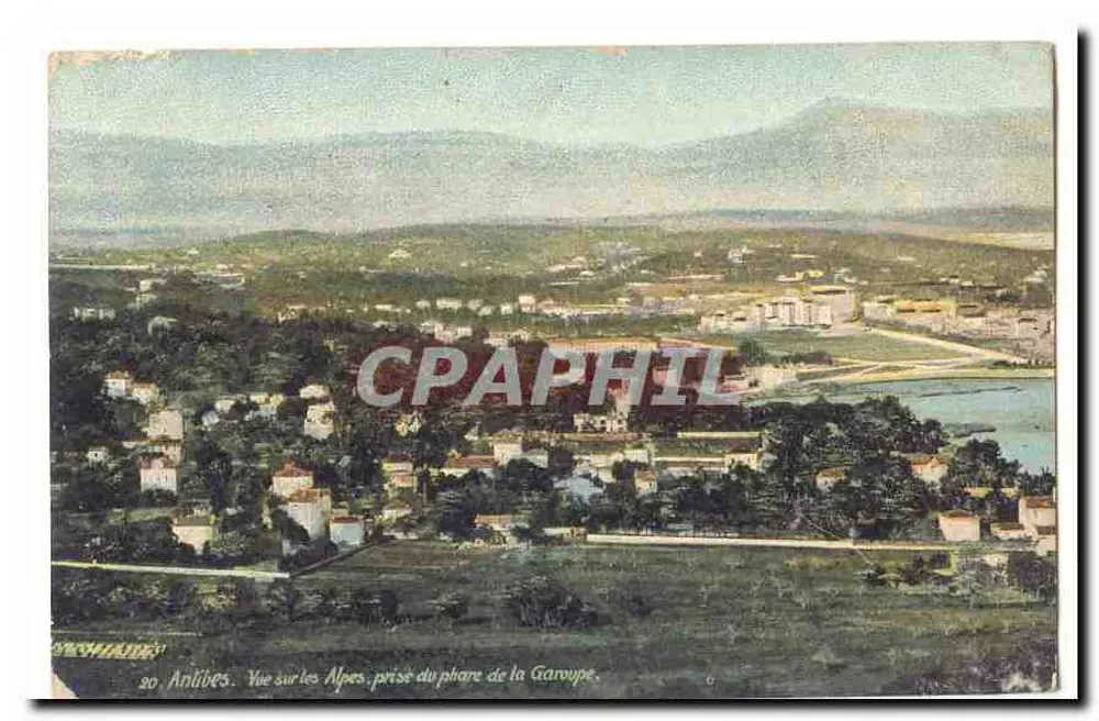 Antibes — Aussicht auf die Alpen vom Leuchtturm der Garoupe — Verlag Béchade, n° 20 - Vorderseite