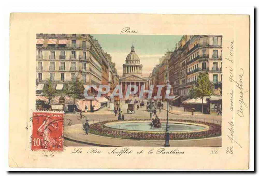 La Rue Soufflot und der Panthéon — Paris — unbekannter Verlag, Seriennummer 11 - Vorderseite