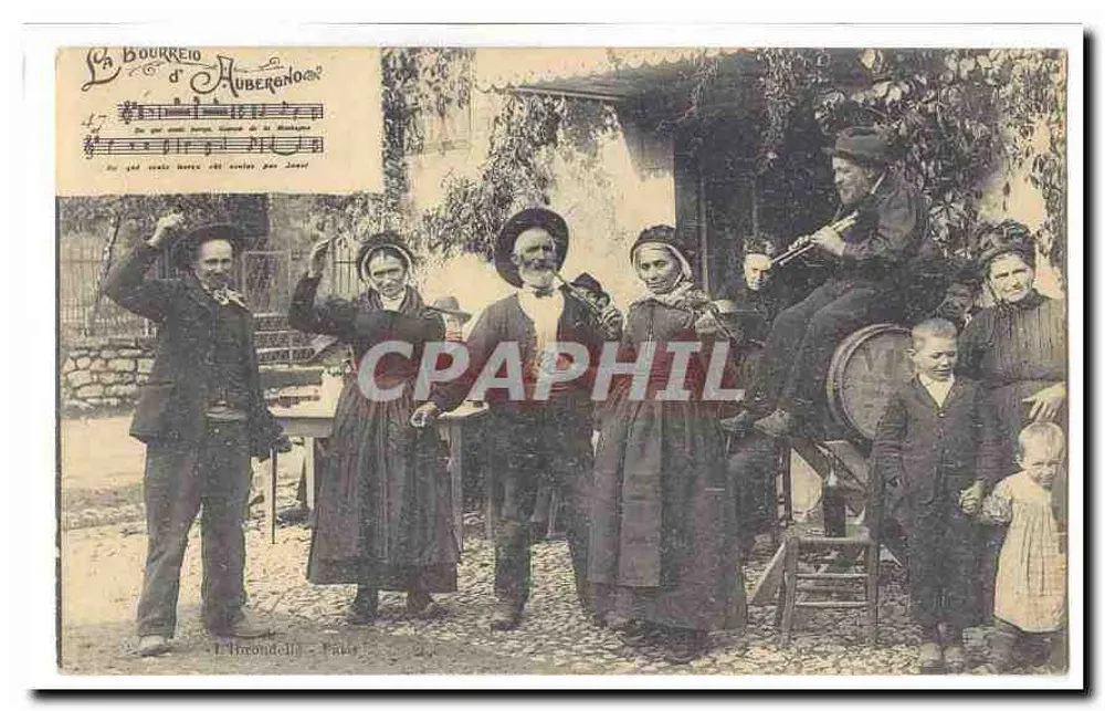 La Bourrée d'Aubergono — cena de aldeia — L. Brounelli - Paris - Frente