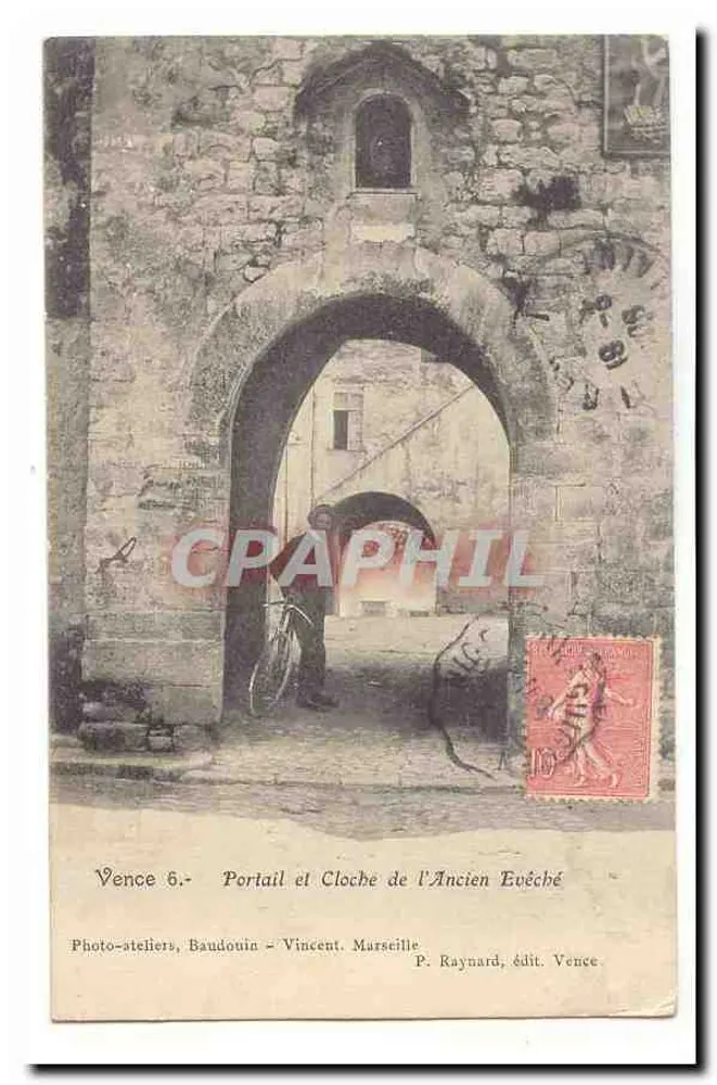 Vence - Portal und Glocke des alten Bischofssitzes — Photo-Atelier Baudouin - Vincent, Marseille - Vorderseite