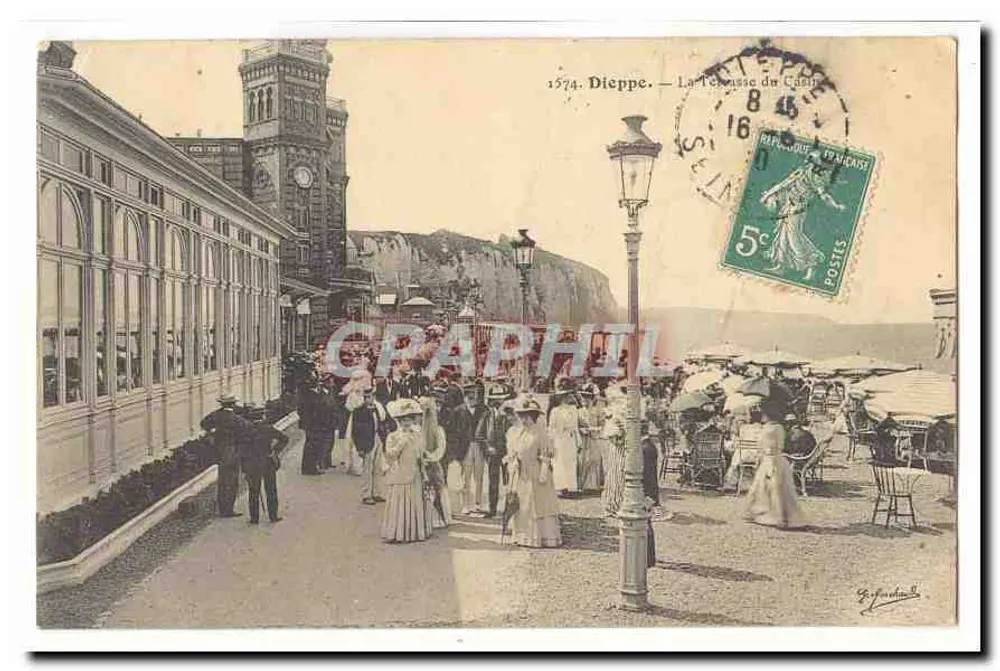 Dieppe — Die Terrasse des Casinos — Graphphil - Vorderseite