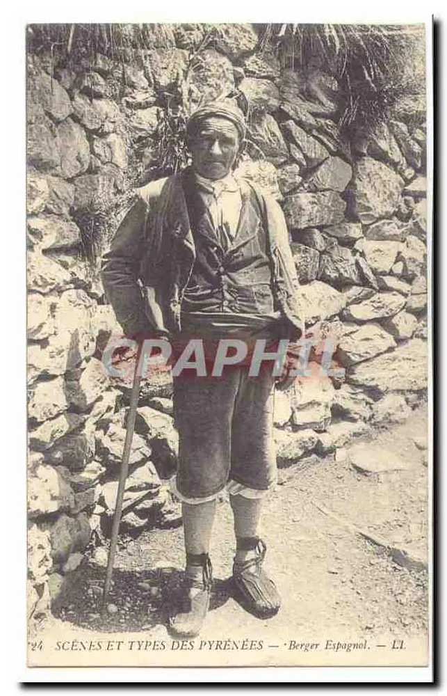 Spaanse Herder — Scènes en Types van de Pyreneeën — n°24 — Uitgever L.I. - Voorkant