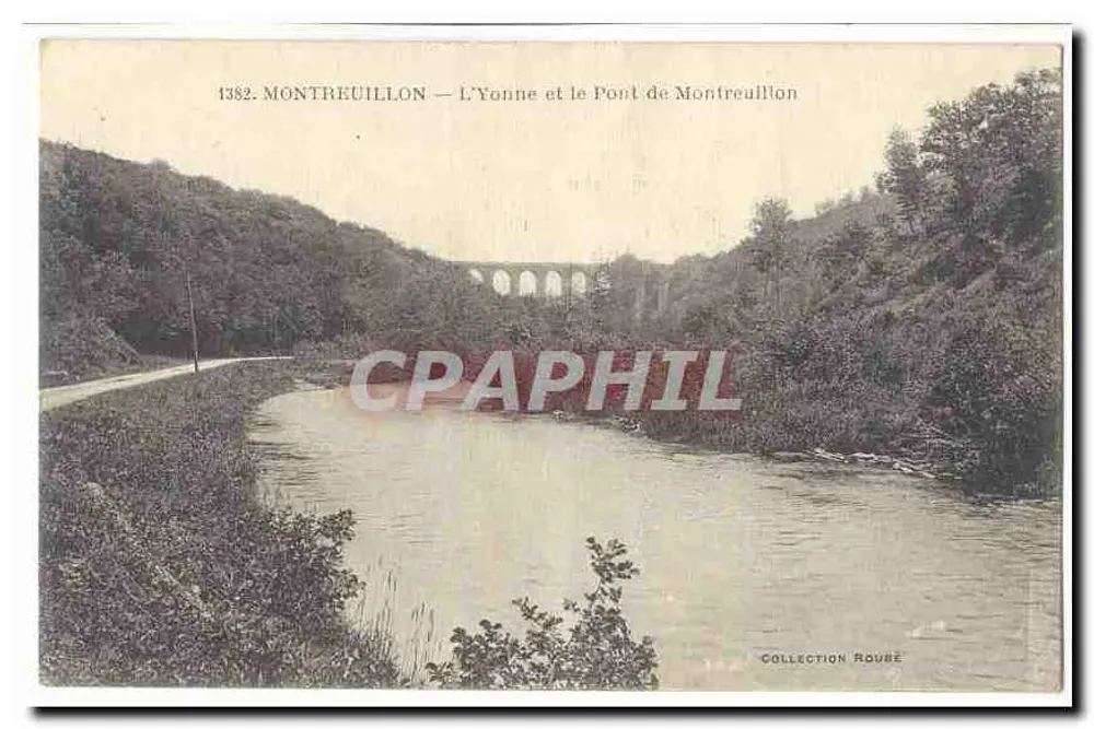 Montreuil-lon — Die Yonne und die Brücke von Montreuil-lon — Sammlung Rouvé - Vorderseite