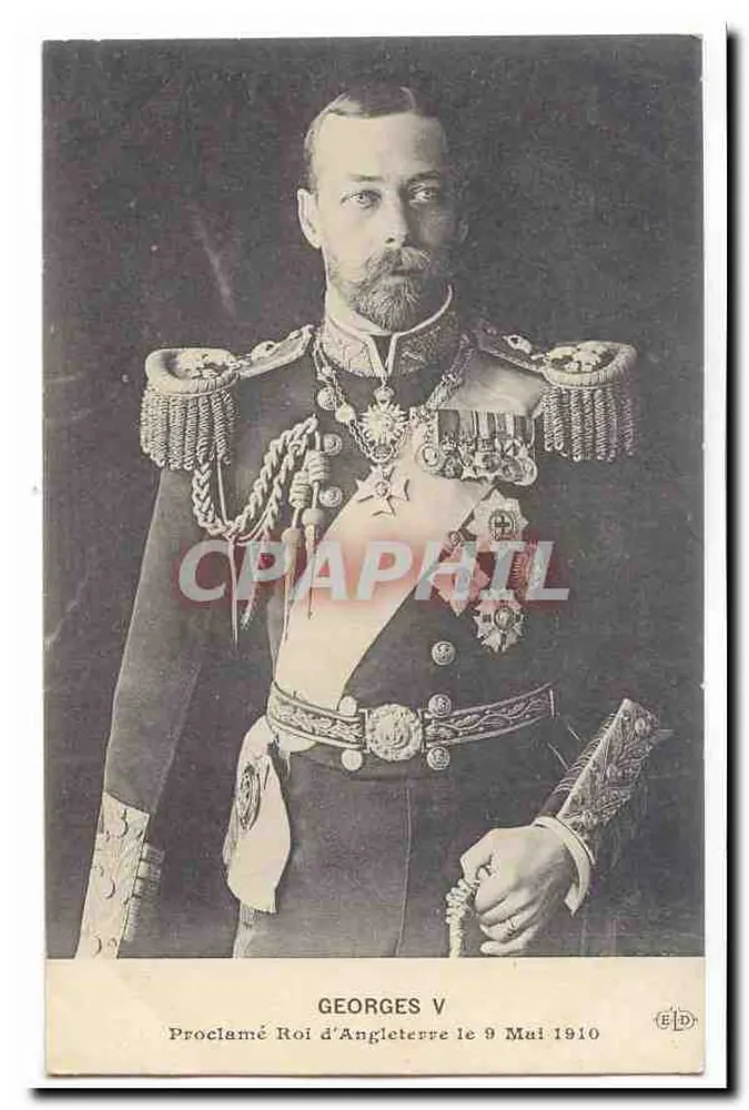 George V — Proklamiert König von England am 9. Mai 1910 — Verleger E.D. - Vorderseite