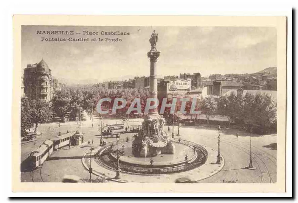 Marseille — Place Castellane, Fontaine Cantini und Le Prado — Phorcat - Vorderseite