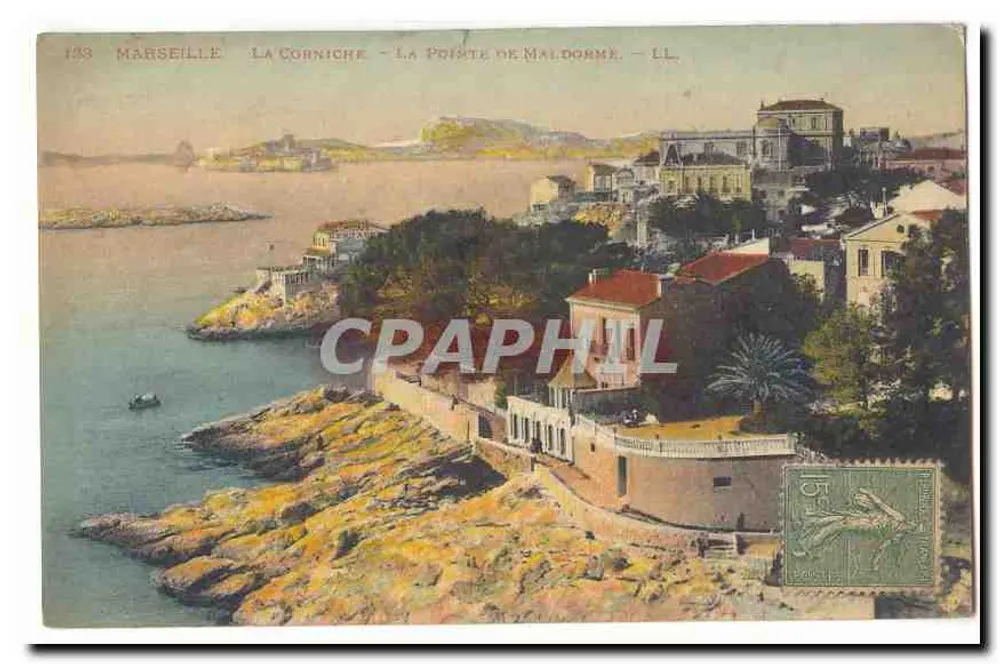 Marselha — A Corniche — A Ponta de Maldorme — LL. — n° 133 - Frente