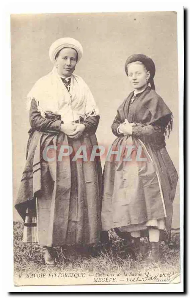 Duas mulheres em trajes de Savóia — Mégève — Lieut. Faverot, série 8 - Frente
