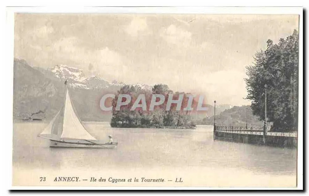 Annecy — Insel der Schwäne und La Tournette — LL - Vorderseite