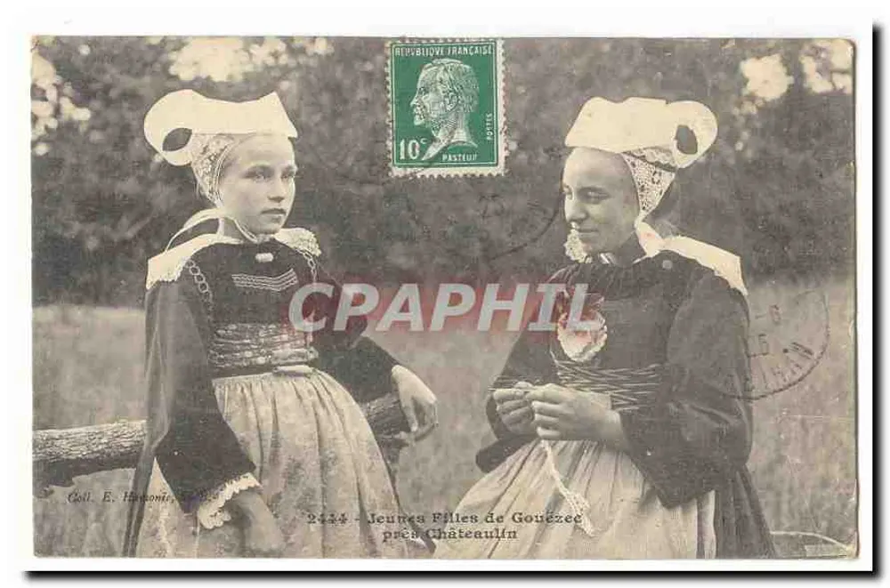 Junge Mädchen von Gouëzec nahe Châteaulin — Coll. E. Harmonie, Nr. 2124 - Vorderseite