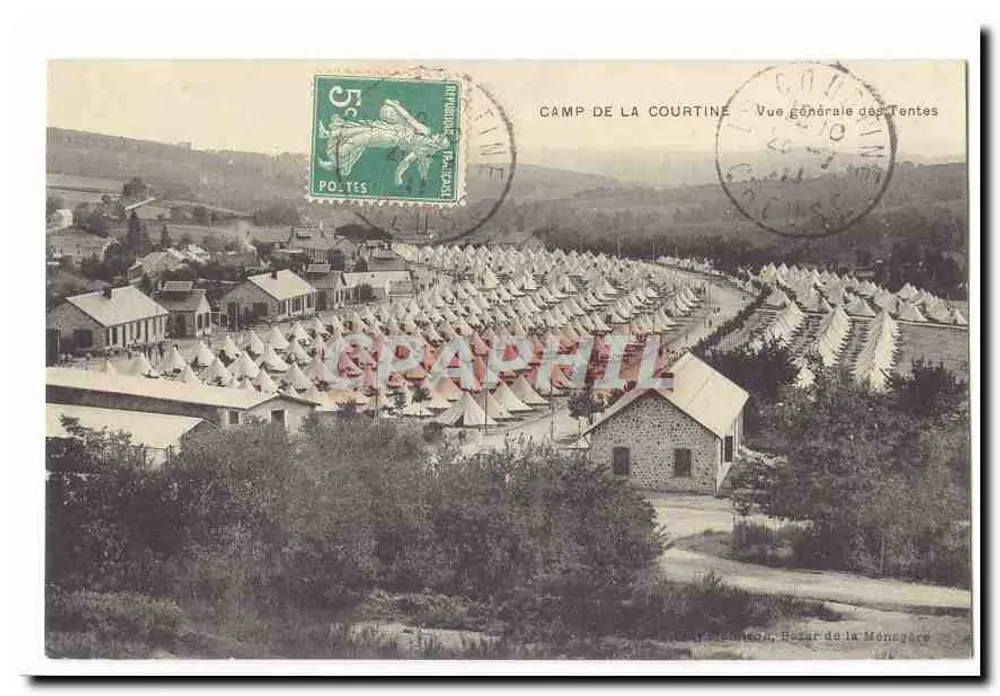 Camp de la Courtine — Allgemeiner Blick auf die Zelte — Verleger: H. de la Ménagère - Vorderseite