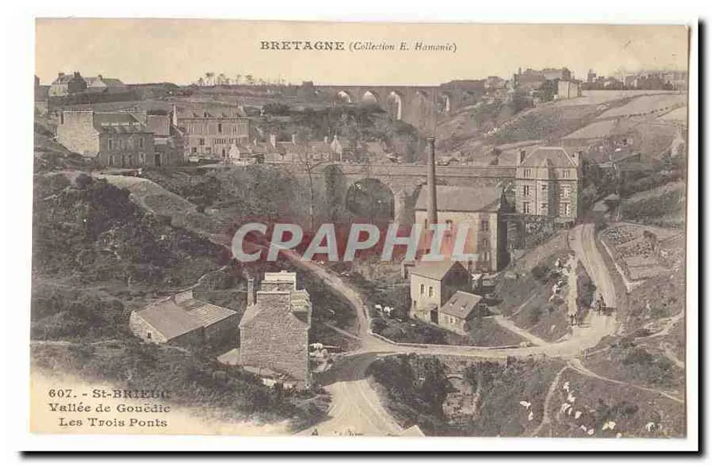 Los Tres Puentes — Valle de Gouëdic — St-Brieuc — Colección E. Hamonic - Anverso