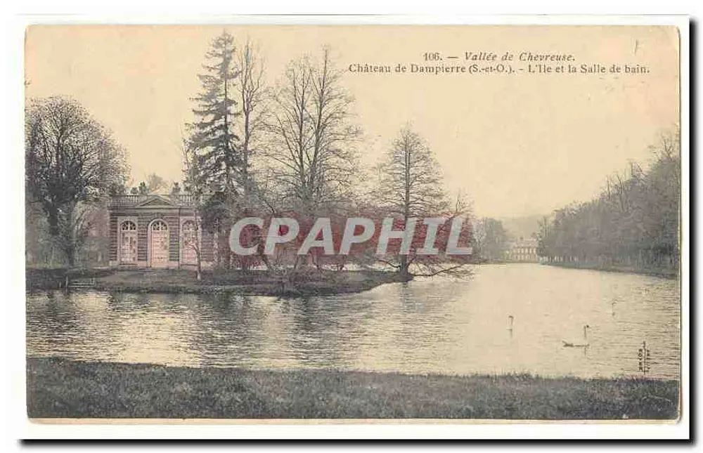Schloss Dampierre — Tal der Chevreuse — Die Insel und das Badehaus - Vorderseite