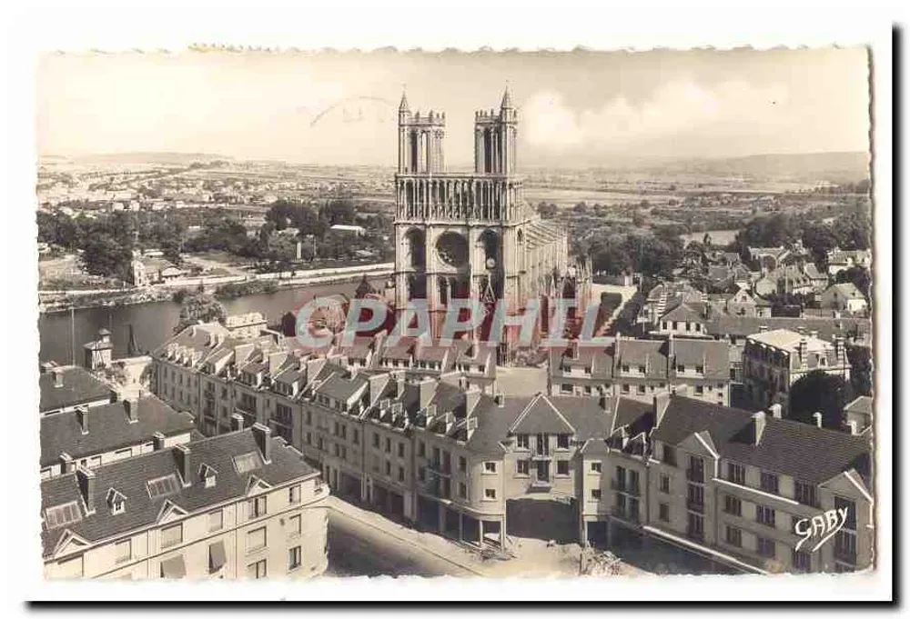 Catedral de Nossa Senhora de Reims — vista aérea — Saby - Frente