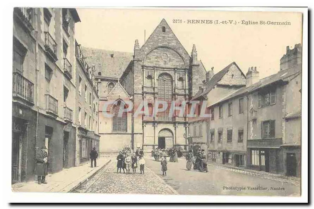Rennes (Ille-et-Vilaine) — Igreja de Saint-Germain — Fototipia Vassélière, Nantes - Frente