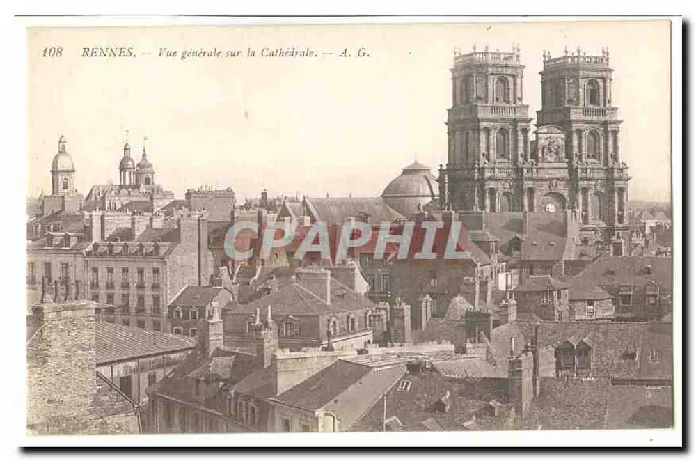 Rennes — Vista generale sulla Cattedrale — A. G. - Recto