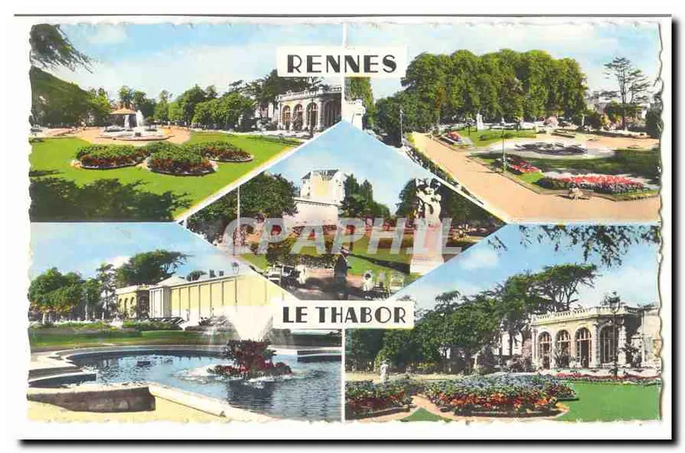 Rennes — Le Thabor — vista panorâmica do parque - Frente