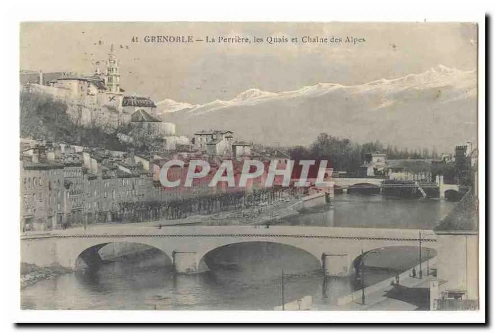Grenoble — La Perrière, die Quais und Kette der Alpen — Verlag nicht sichtbar, Seriennummer 41 - Vorderseite