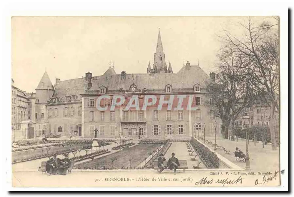 Grenoble — Das Rathaus und sein Garten — Cliché A. V. L. Pons, Verlag Grenoble - Vorderseite