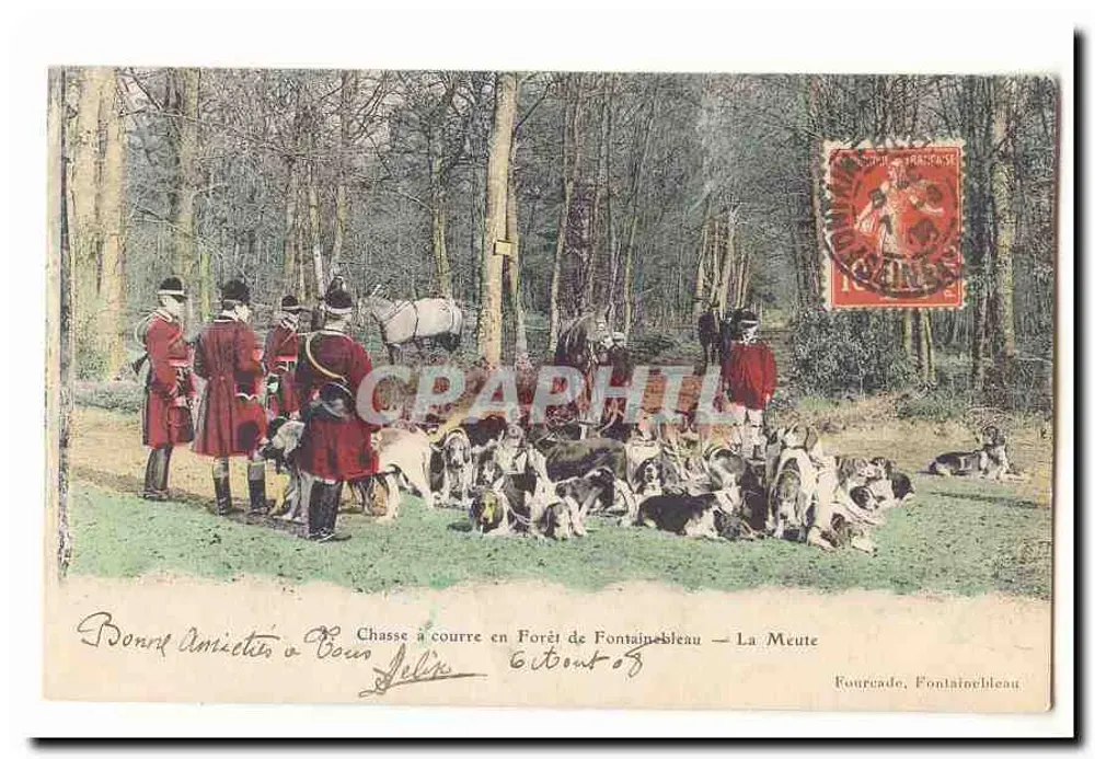 Jagd auf der Jagd in der Forêt de Fontainebleau — Die Meute — Fourcade, Fontainebleau - Vorderseite