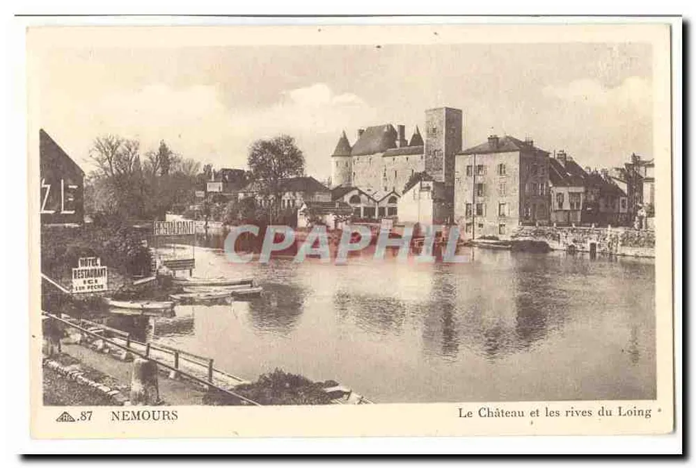 Nemours — Schloss und Ufer des Loing — Verlag H. Sur Decks, Nr. 87 - Vorderseite
