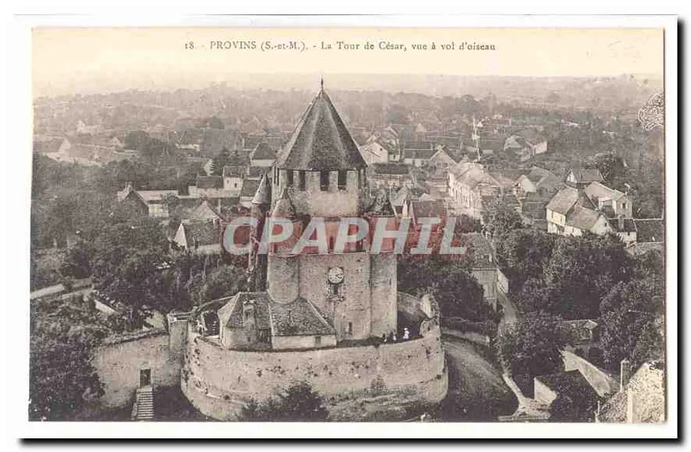 Provins (S.-et-M.) — Die Caesar-Turm, Luftbild — unbekannter Verlag, Seriennummer 18 - Vorderseite