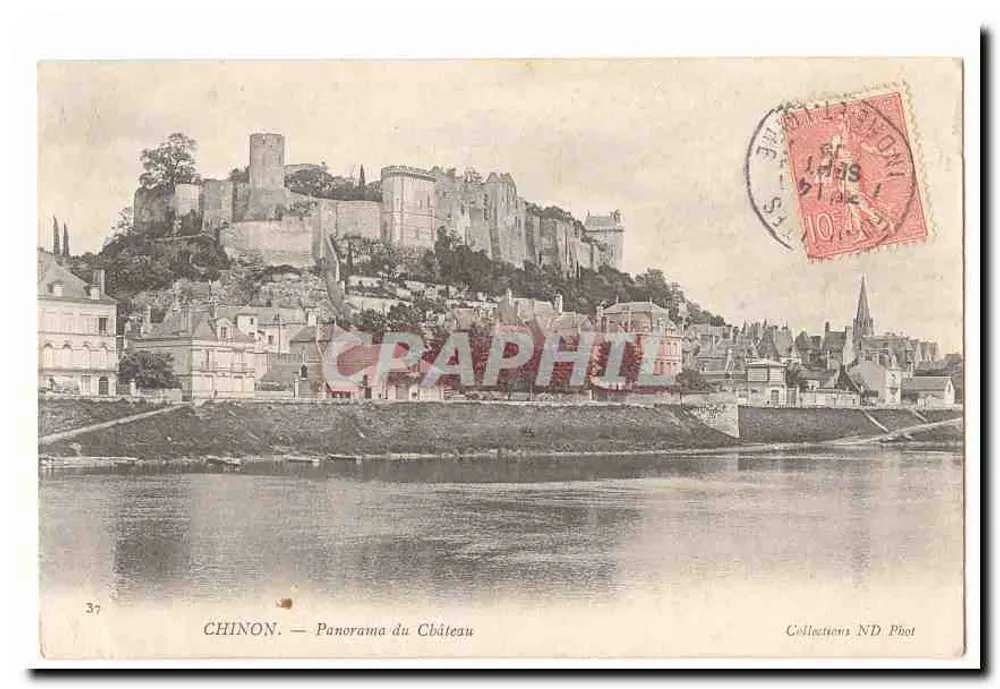 Chinon — Panorama van het Kasteel — Collections ND Phot - Voorkant