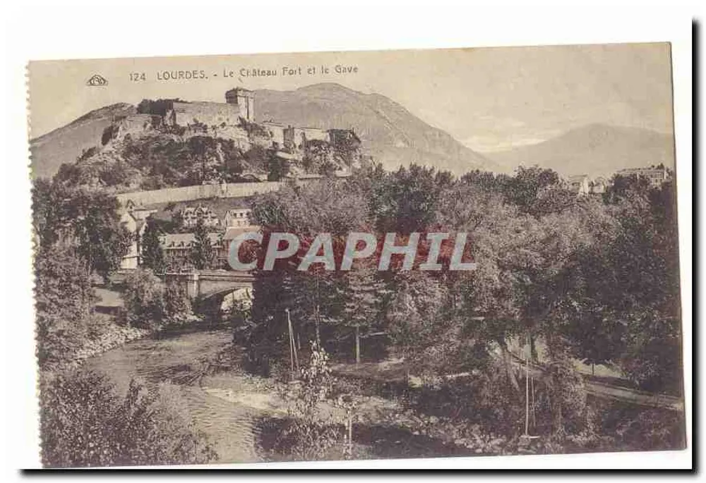 Lourdes - Das befestigte Schloss und der Gave — n° 124 - Vorderseite