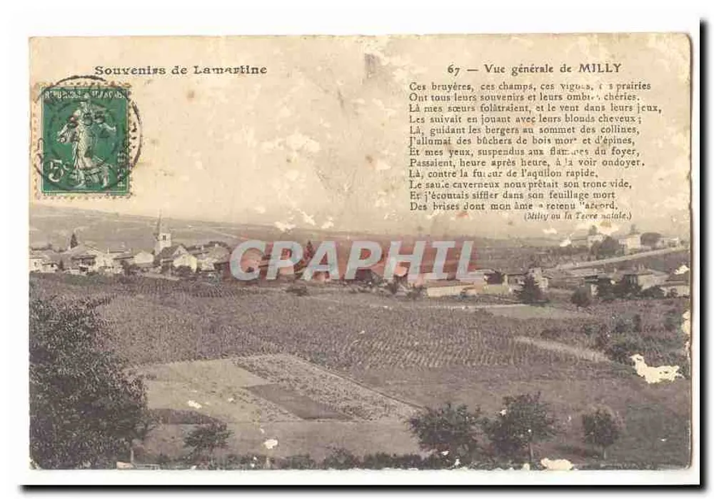 Allgemeiner Blick auf MILLY — Souvenirs de Lamartine — Verlag: N. BUCHE & Cie, n° 67 - Vorderseite