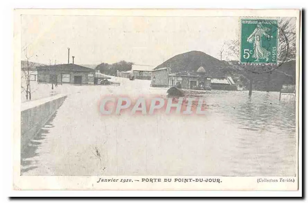 Porte du Point-du-Jour — Überschwemmung — Januar 1910 - Vorderseite